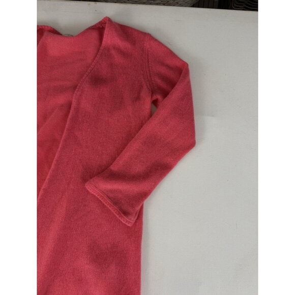 MINNIE ROSE Petal Pink Cashmere Open Front Longer Cardigan Sweater Sz S - Picture 4 of 6